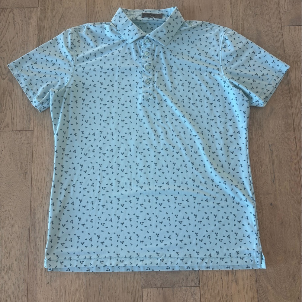 G/Fore Mens Floral Polo Shirt Blue Large